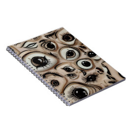 Caderno Espiral Surreal Creepy Eyes Horror Weirdcore Melting Flesh