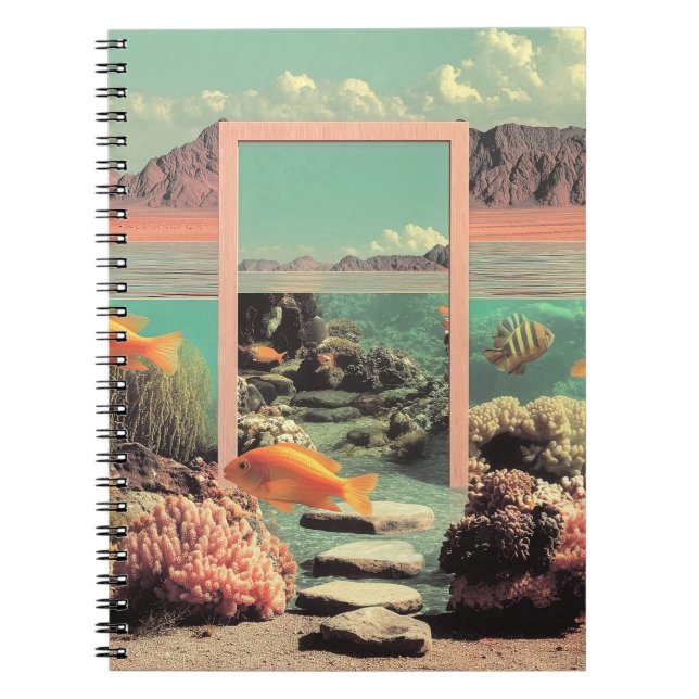 Caderno Espiral Surreal Desert Ocean with Door (Frente)
