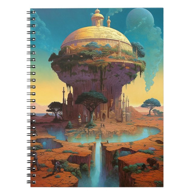 Caderno Espiral Surreal Fantasy City in USA (Frente)
