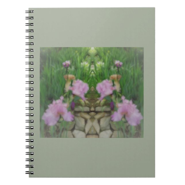 Caderno Espiral Surreal Fantasy Iris Floral Path (Frente)