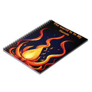 Caderno Espiral Surreal Flame Vetor Art-4K Renderização para -