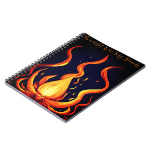 Caderno Espiral "Surreal Flame Vetor Art-4K Renderização para -