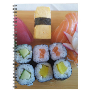 Caderno Espiral Sushi Ásia Peixe Arroz Comida