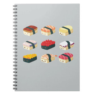 Caderno Espiral Sushi bonito