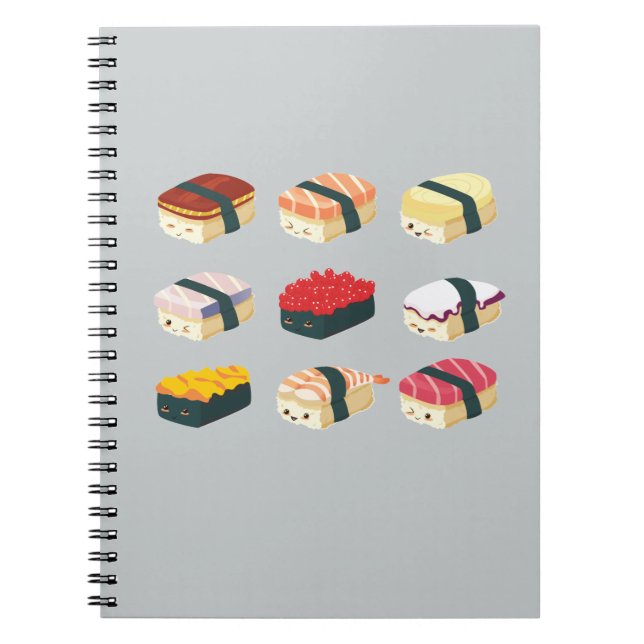 Caderno Espiral Sushi bonito (Frente)