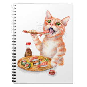 Caderno Espiral Sushi Cat