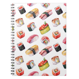 Caderno Espiral Sushi-comida japonês e nigiri
