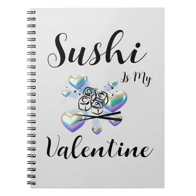 Caderno Espiral Sushi É Meu Namorados (Frente)