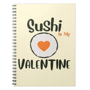 Caderno Espiral Sushi é meu Namorados, sushi