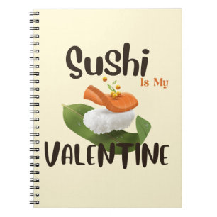 Caderno Espiral Sushi é meu Namorados, sushi