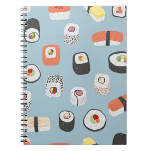 Caderno Espiral Sushi Pattern
