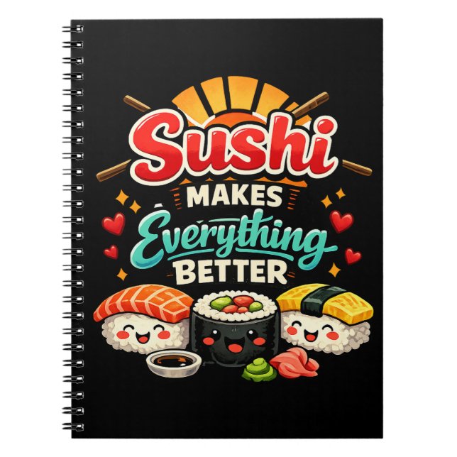 Caderno Espiral Sushi Torna Tudo Melhor (Frente)
