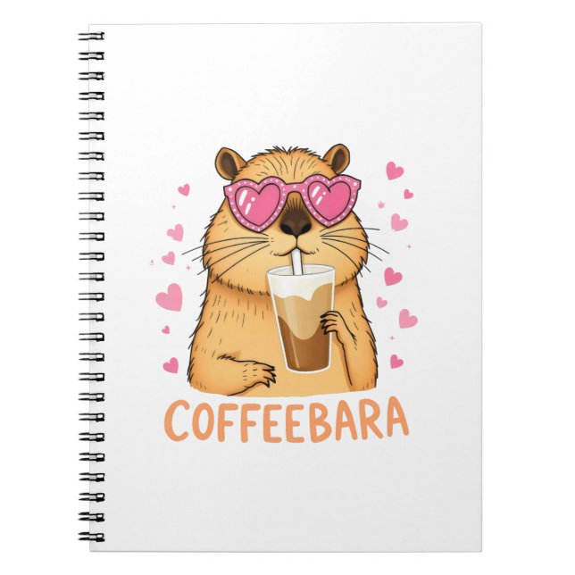Caderno Espiral Süßes Capybara mag Kaffee Coffeebara (Frente)