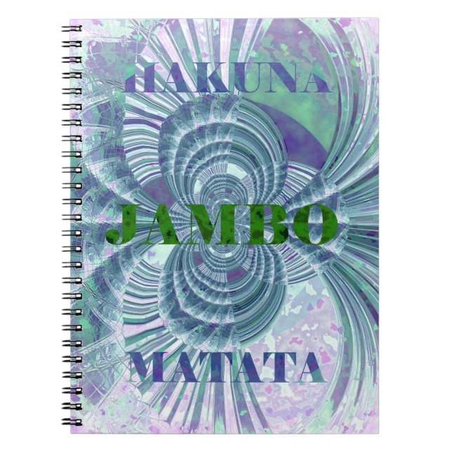 Caderno Espiral Swaga Jambo Hakuna Matata Quênia Giraffe Safari Wo (Frente)