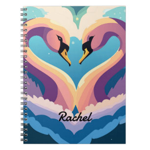 Caderno Espiral Swans In Love