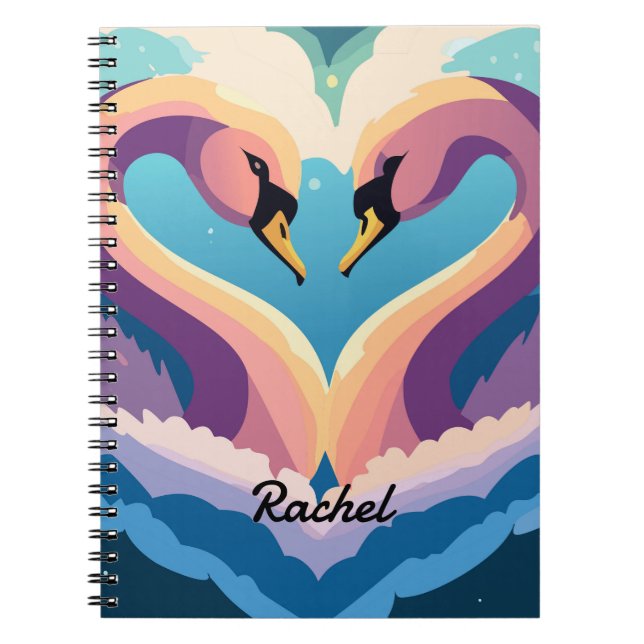 Caderno Espiral Swans In Love (Frente)