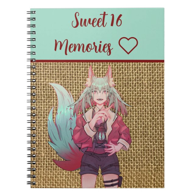 Caderno Espiral Sweet 16 memory, happy birthday, VTuber (Frente)