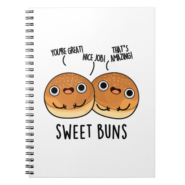 Caderno Espiral Sweet Buns Funny Baking Pun (Frente)