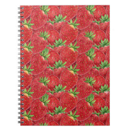 Caderno Espiral Sweet Summer Strawberry Fields - Red Watercolor
