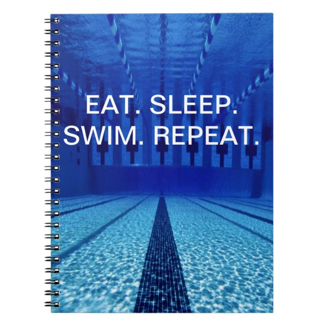 Caderno Espiral Swimming Inspirational Quote (Frente)