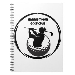 Caderno Espiral Swing de golfe masculino & Bola de golfe