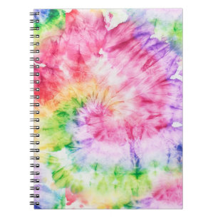 Caderno Espiral Swirls De Verão: Padrões De Tie-Dye Pastel