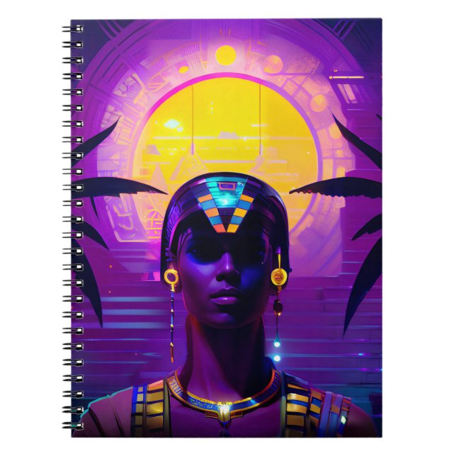 Caderno Espiral Synthwave Pharaoh (Frente)