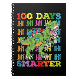 Caderno Espiral T Rex Dinossauro 100 Dias Mais Inteligente Escola 