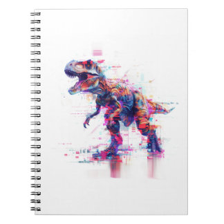 Caderno Espiral T-Rex Dinossauro Futurista com Falha