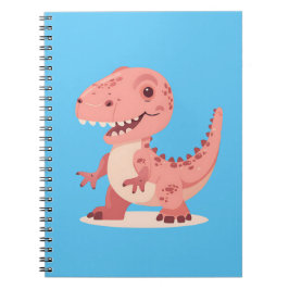 Caderno Espiral T-Rex Dinossauro Rosa Divertido