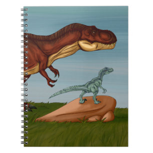 Caderno Espiral T-Rex e Velociraptor