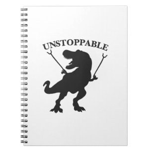 Caderno Espiral T-rex imparável - Escolha a cor de fundo
