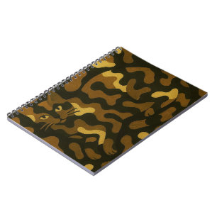 Caderno Espiral Tabby Cat Camouflage Art