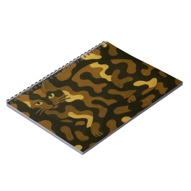 Caderno Espiral Tabby Cat Camouflage Art (Left Side)