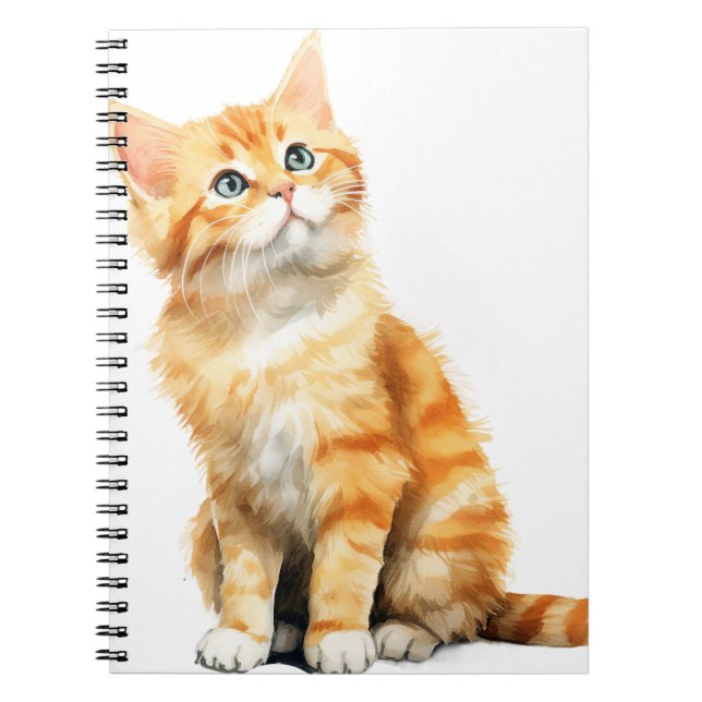 Caderno Espiral TABELA DE LARANJA DE ÁGUA bonito POR CAT (Frente)
