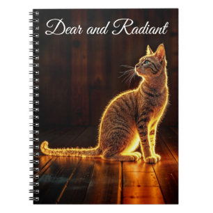 Caderno Espiral Tabuleiro de luz quente animal brilhando aura