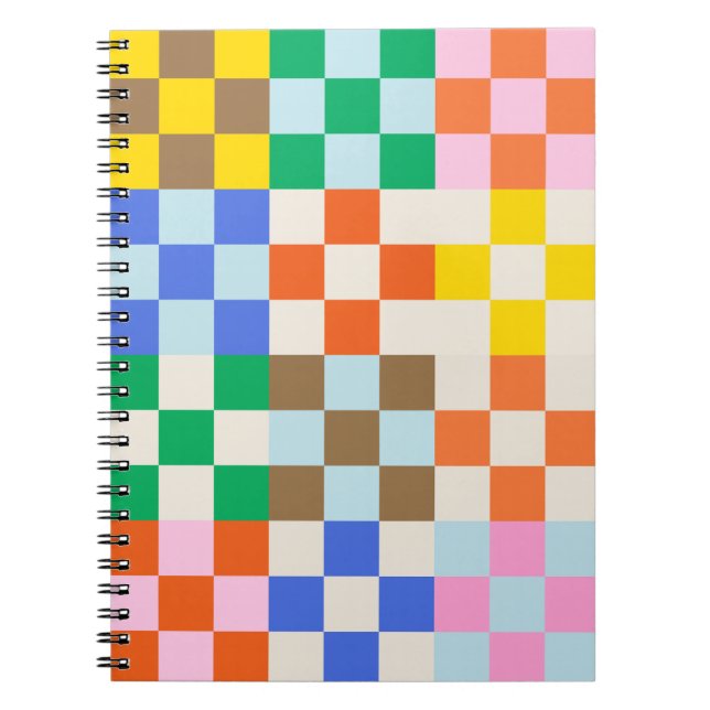 Caderno Espiral Tabuleiro de Xadrez Funky (Frente)