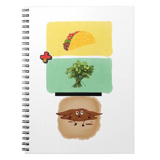 Caderno Espiral Taco + Cilantro = Notebook Diarreia (Frente)