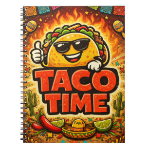 Caderno Espiral Taco Time - Fiasco da Festa - Amantes da Comida