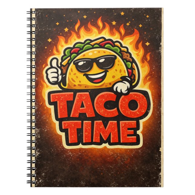 Caderno Espiral Taco Time - Fiasco da Festa - Fãs da Comida (Frente)