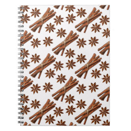 Caderno Espiral Tacos de canela e anis de estrela.