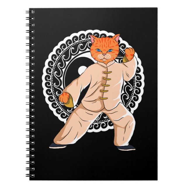 Caderno Espiral Tai Chi Ying Yang Tai Chi Cat (Frente)