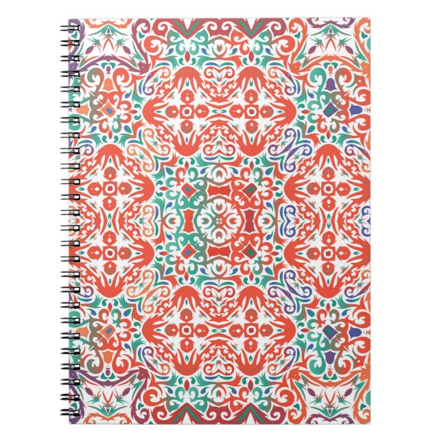 Caderno Espiral Talavera mexicana: Colagem de Azulejos Étnicos. (Frente)