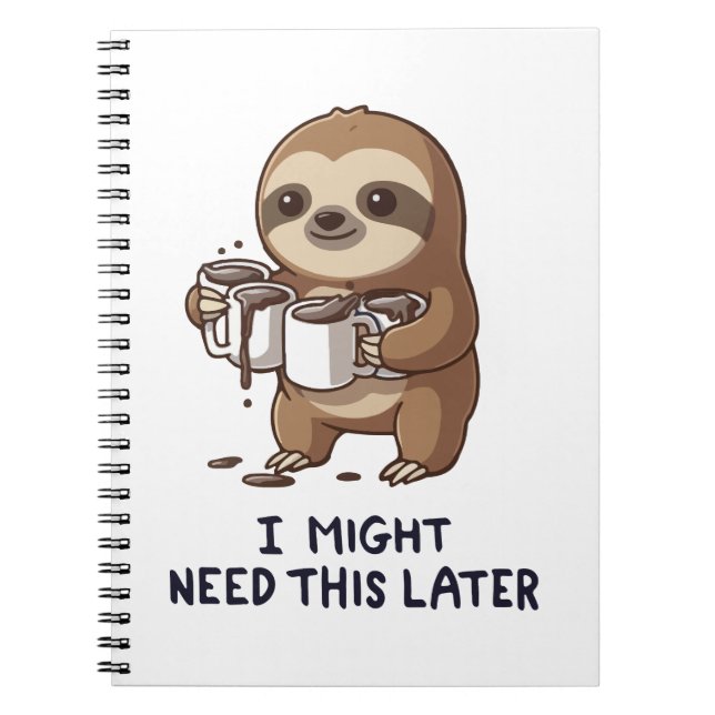 Caderno Espiral Talvez Preciso De Café Mais Tarde - Humor Lenta (Frente)