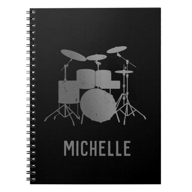 Caderno Espiral Tambores personalizados - Baterista engraçado (Frente)