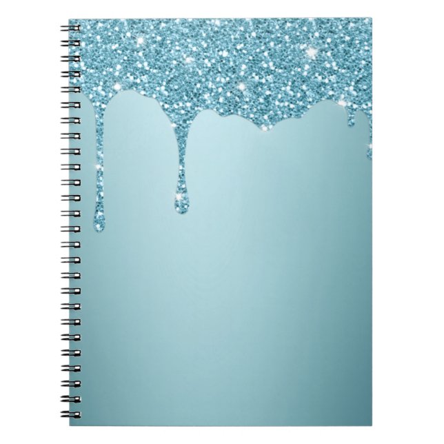 Caderno Espiral Tampa de ar iPad da Glitter Elegante (Frente)