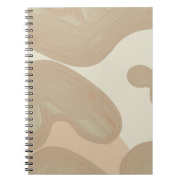 Caderno Espiral Tan Paint Lines Notebook – Minimalist Chic
