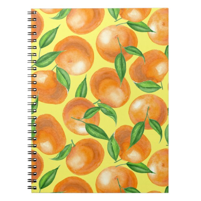 Caderno Espiral Tangerinas de aquarela (Frente)