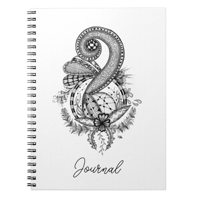 Caderno Espiral Tangle Art: Florales Motiv -  (Frente)