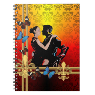 Caderno Espiral Tango no damask